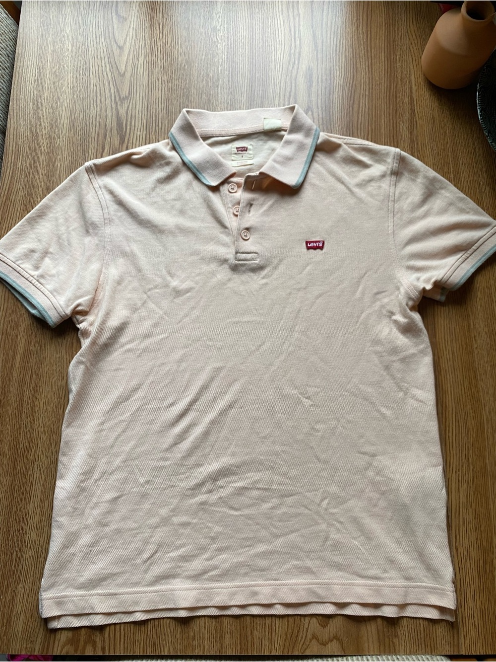 Levi's Men's Light Peach Polo with Contrast Trim